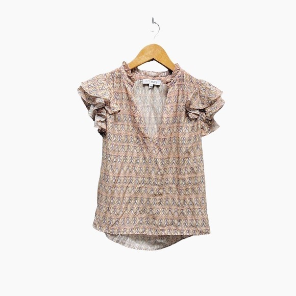 INTERMIX Valora Ruffled Fil Coupe'‎ Top Size 0 - Picture 4 of 9